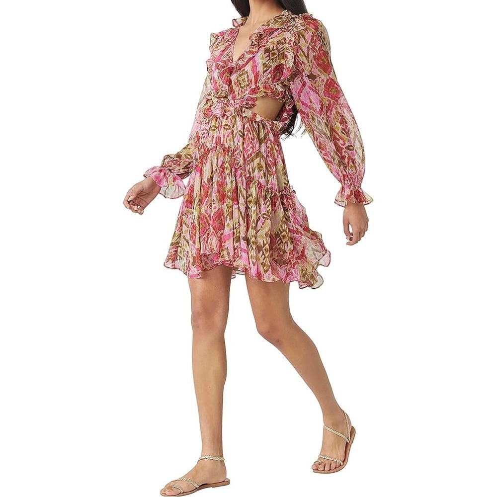 Misa Los Angeles Pink Multi Print Long-Sleeve Mini Dress - Picture 4 of 5